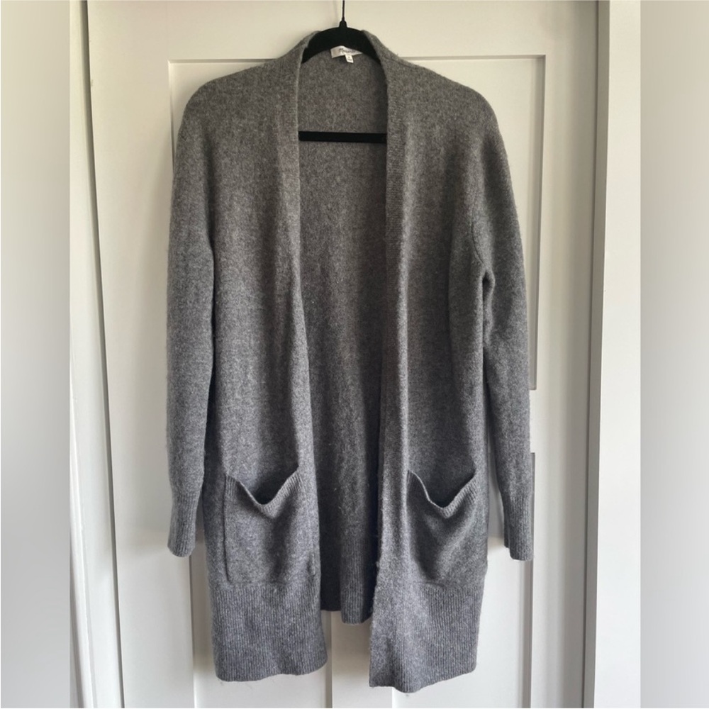 Madewell Marino Wool and Alpaca Blend Long Gray Sweater Cardigan. Size Small.